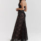 A&A Long Lace Maxi Black Lace Up Elegant Two Piece Event Dress