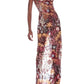 A&A Luxe Strapless Handmade Floral Sequin Maxi Gown Dress