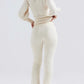 A&A Two Piece High Neck Turn Down Collar and Flared Pants Knit Set