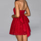 A&A Strapless Bow Tie Sparkle Double Layered Mini Dress