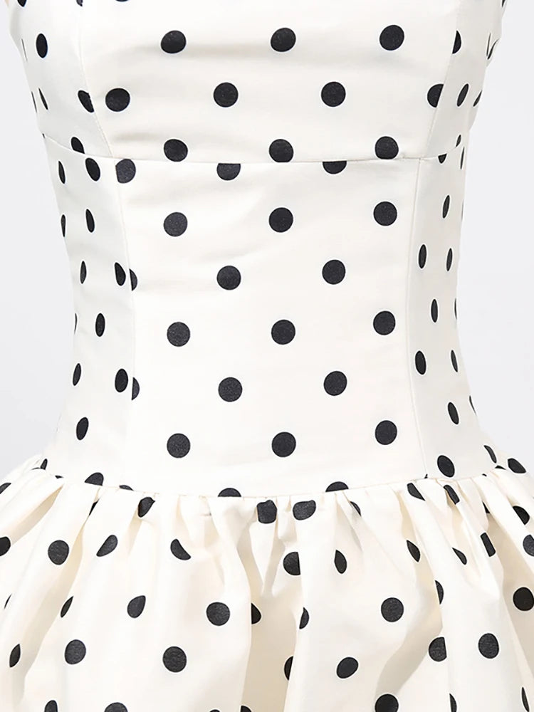 A&A Nira Polka Dot A-Line Midaxi Dress