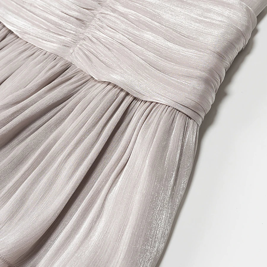 A&A Aurelise Bow Tie Blouse & Ruched Mini Skirt Set