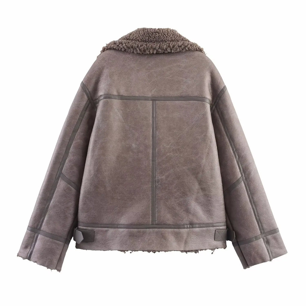 A&A Tolisa Collared Shearling Jacket