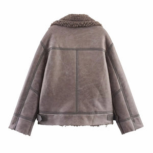 A&A Tolisa Collared Shearling Jacket