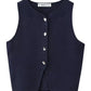 A&A Chic Sleeveless Knitted Navy Vest Top