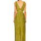 A&A Luxe Elegant Luxury Sleeveless  Plunge V-Neck Pleated Maxi Dress