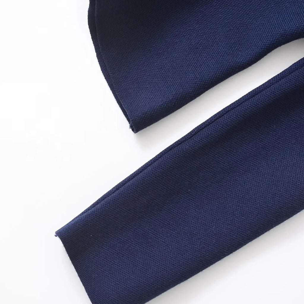 A&A Navy Knit Flare Hem Long Sleeve Cardigan