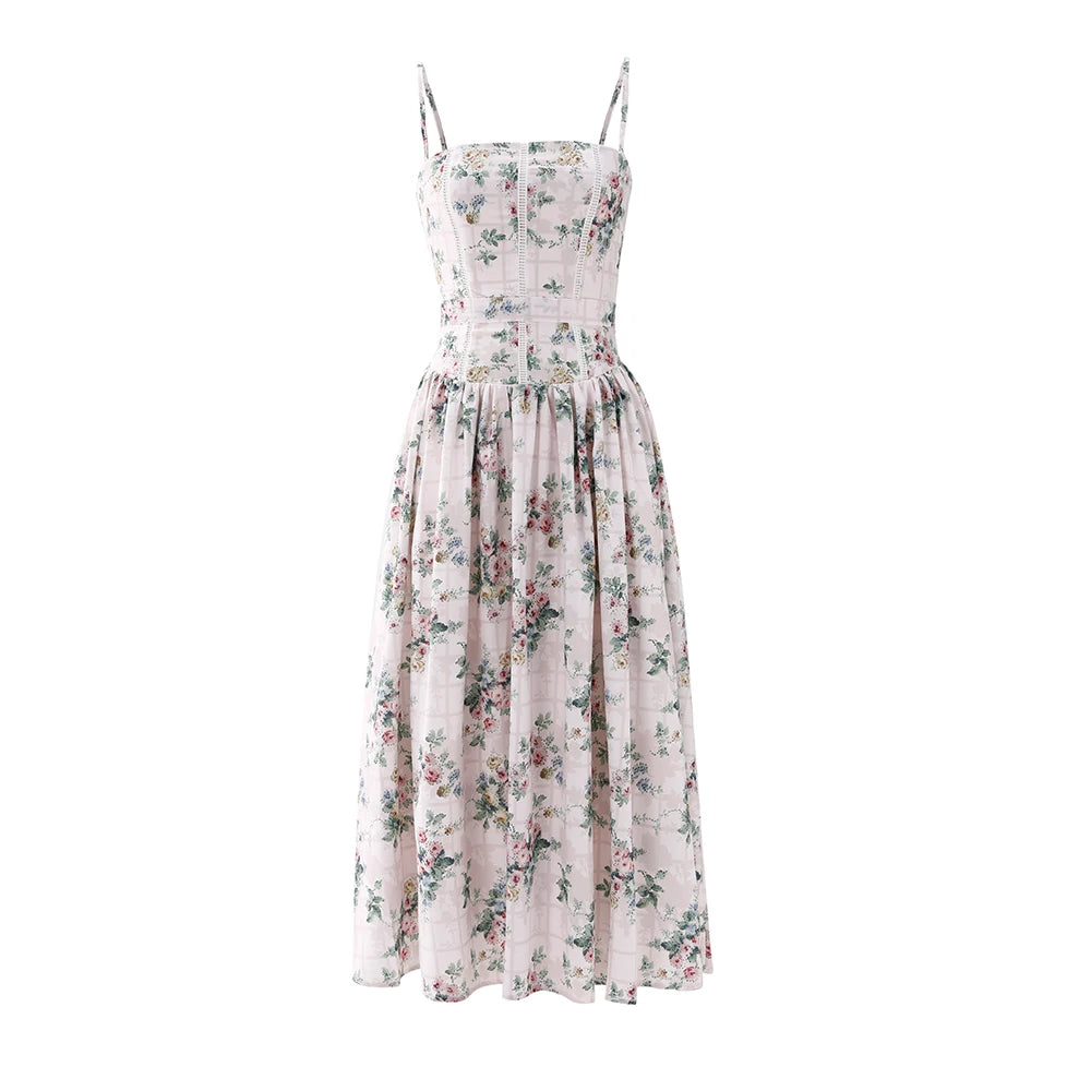 A&A Eunice Midaxi Elegant Floral Print Sundress