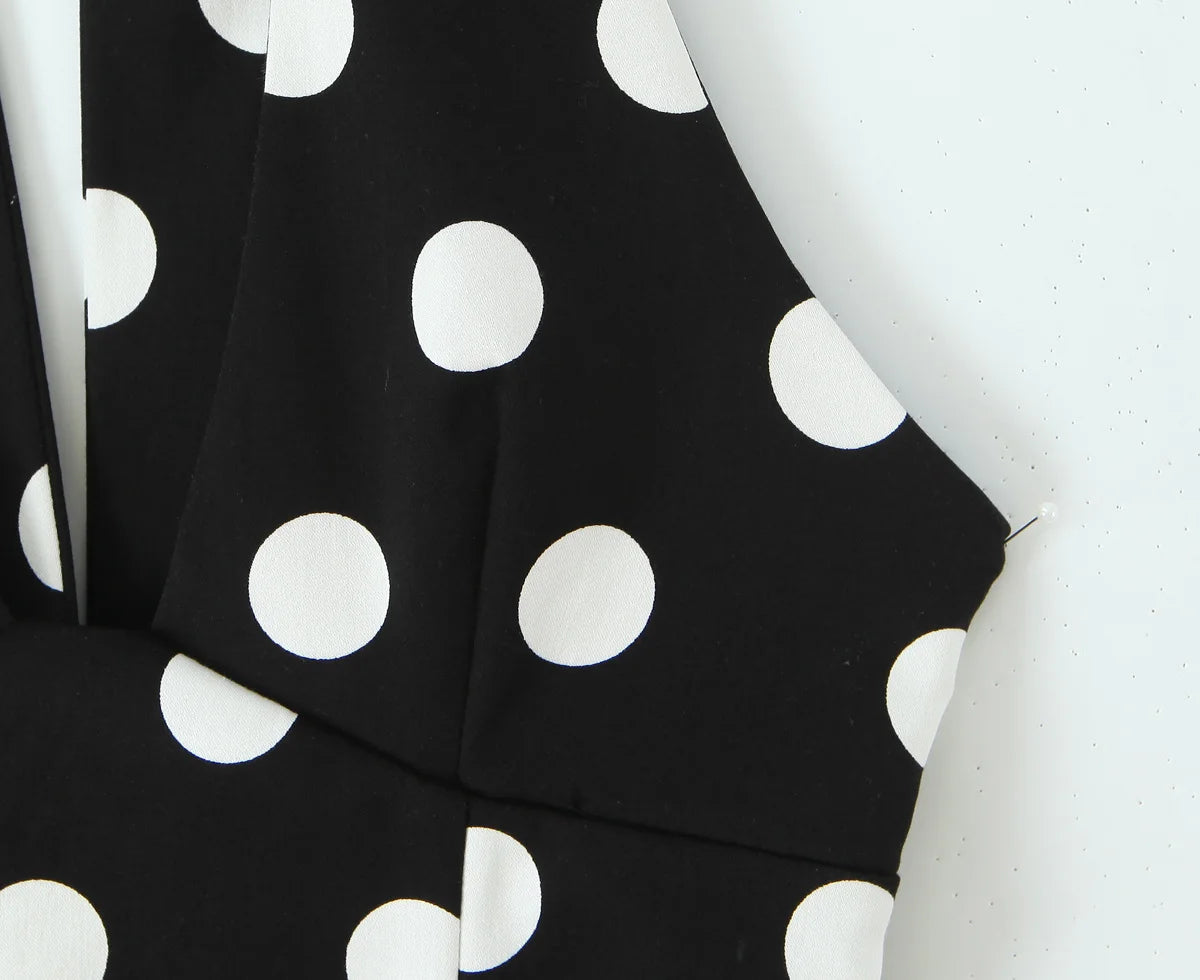 A&A Poppy Polka Dot Bow Detail Halter Neck Top
