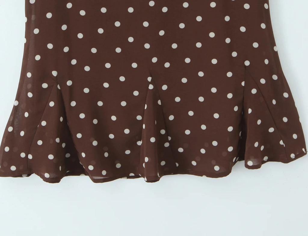 A&A Sorellea Polka Dot Tank Top & Mermaid Midi Skirt Set
