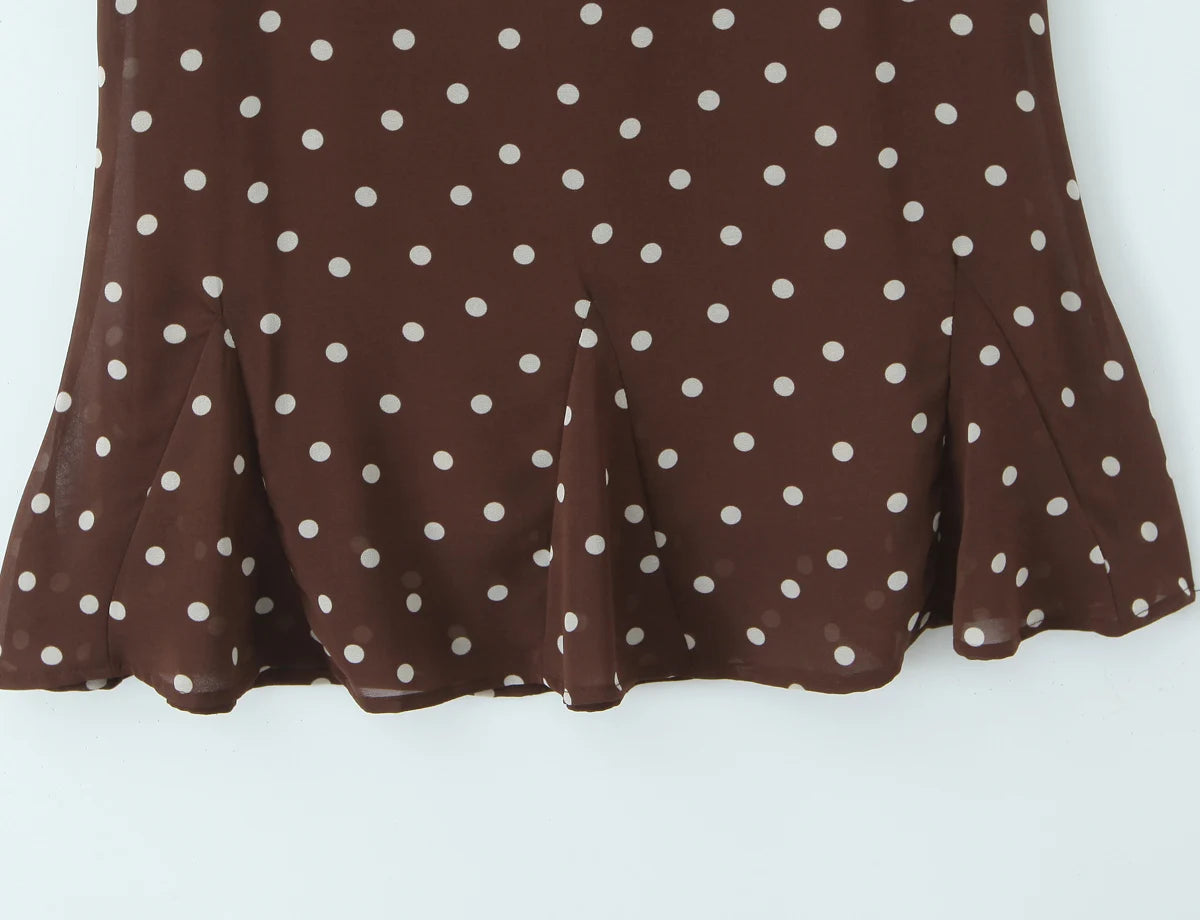A&A Sorellea Polka Dot Tank Top & Mermaid Midi Skirt Set