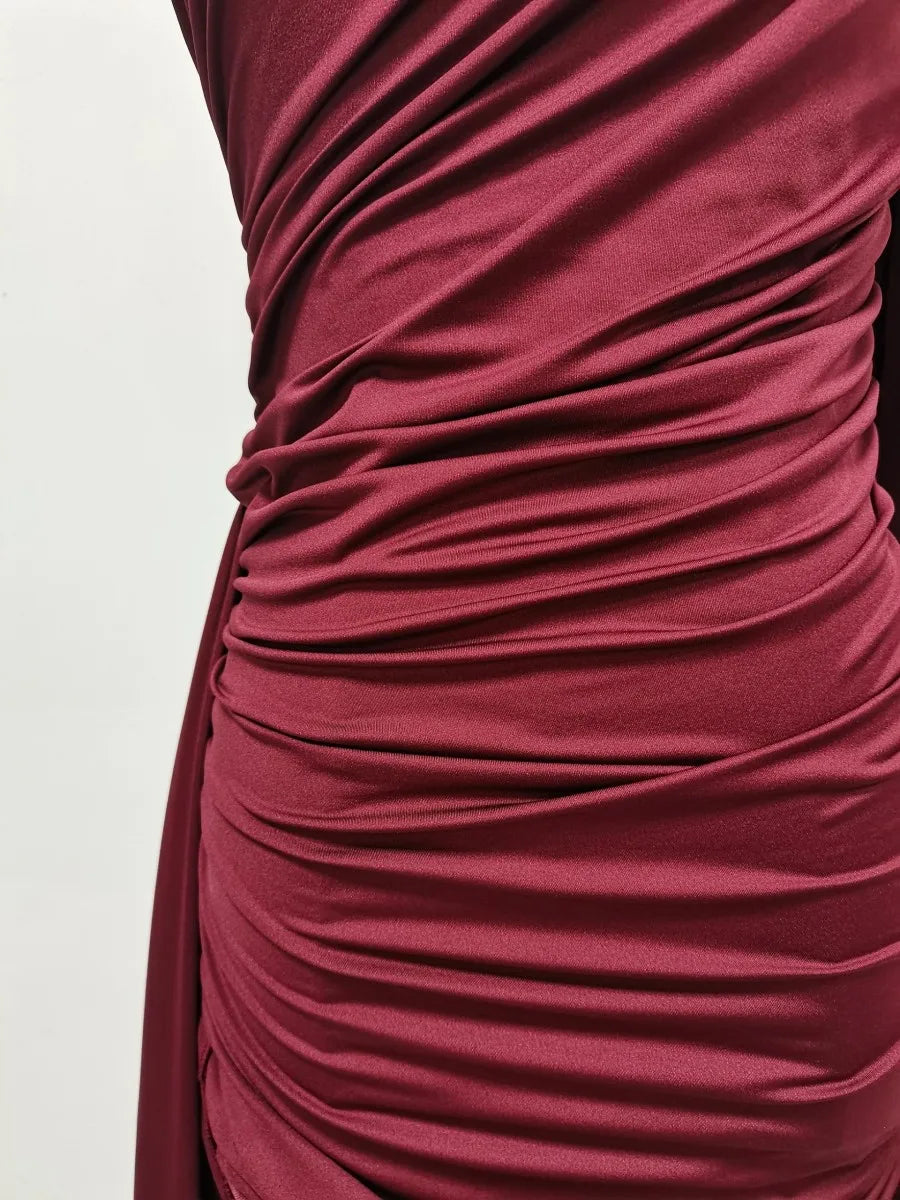 A&A Niva Draped One Shoulder Maxi Dress