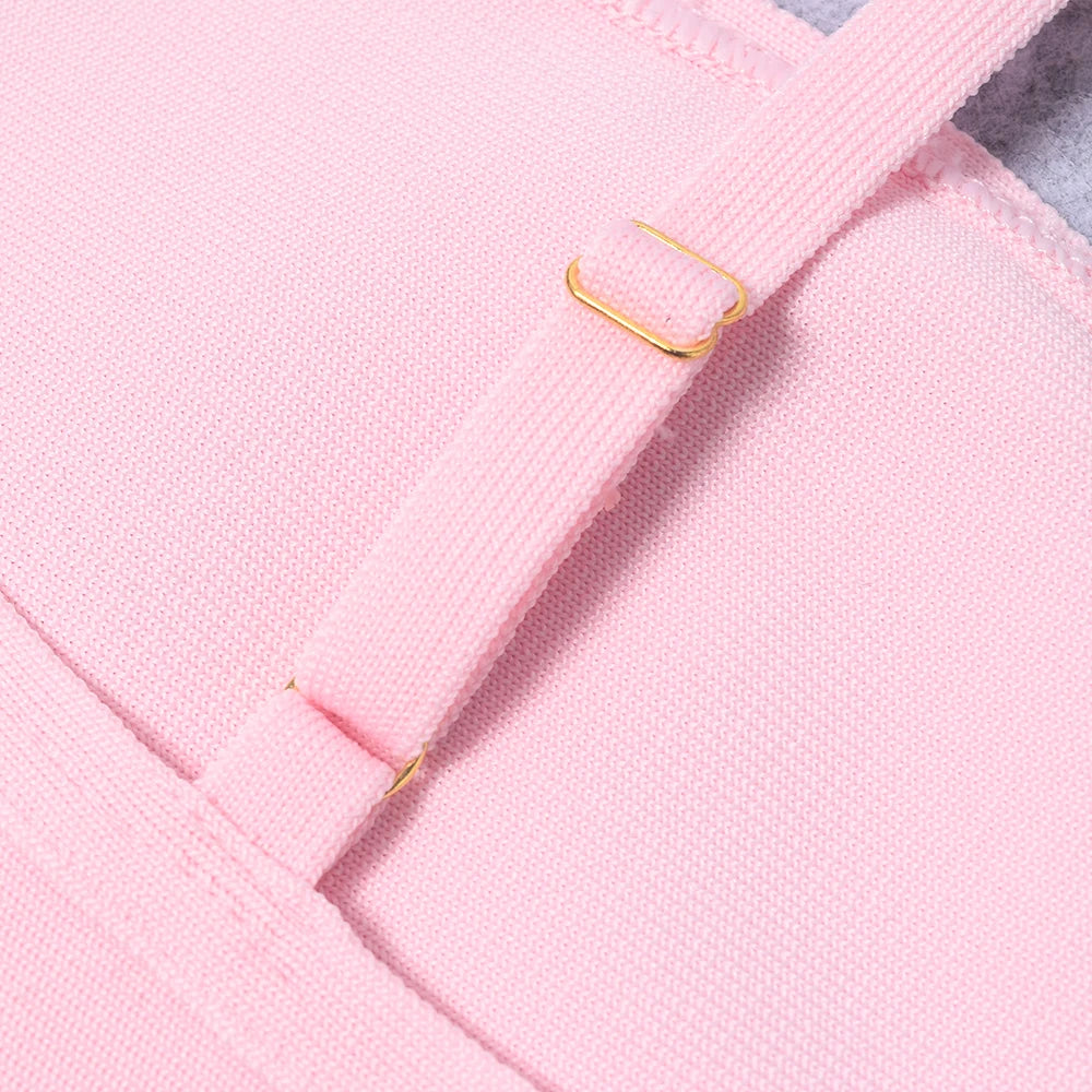 A&A Oriana Pink Bodycon Bandage Maxi Dress