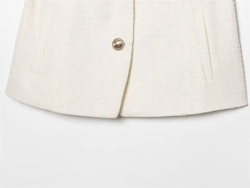 A&A Cyra Tweed Belted Waistcoat Vest