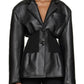 A&A Ribbed Vegan Leather Blazer