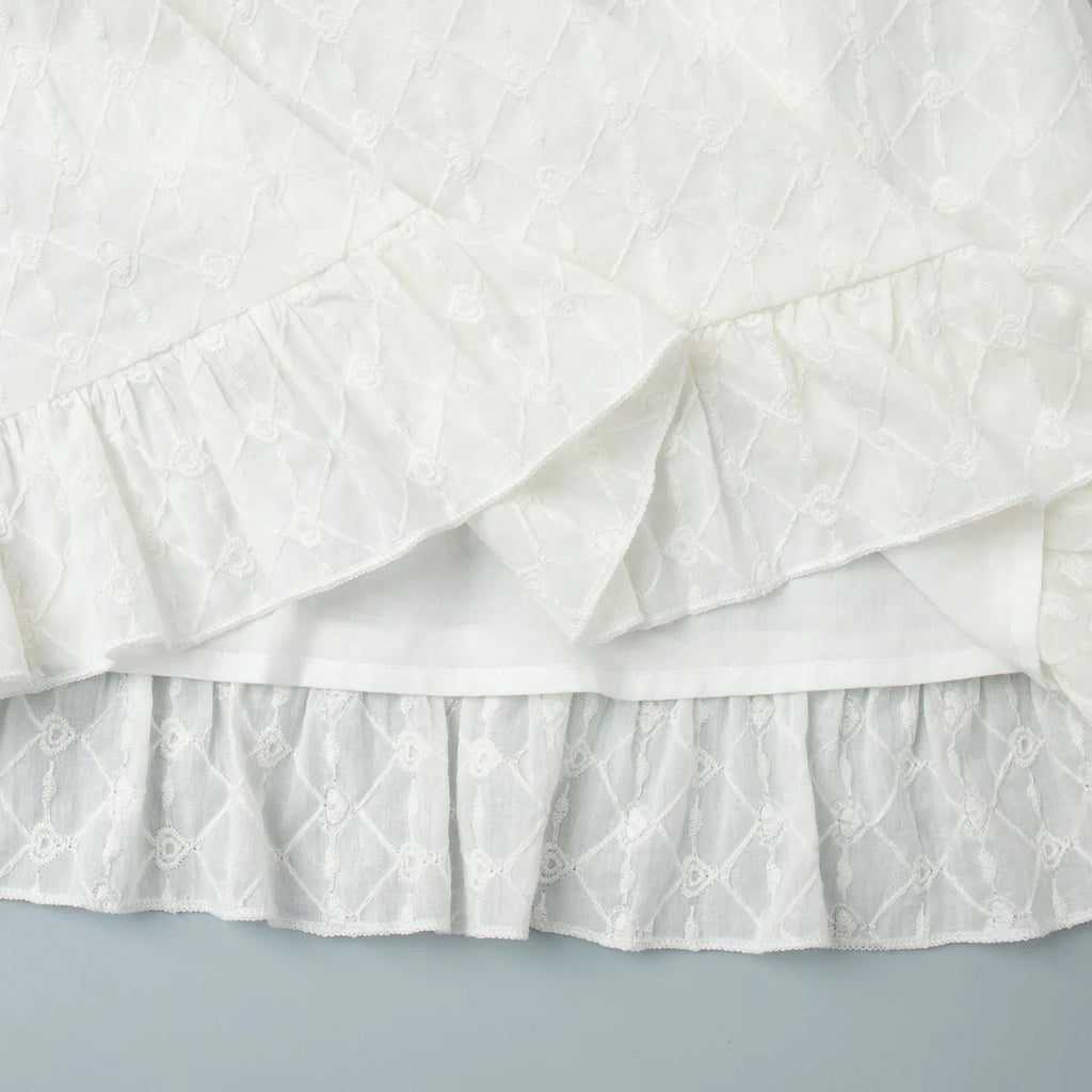 A&A Alouette Ruffled Button Up Mini Dress