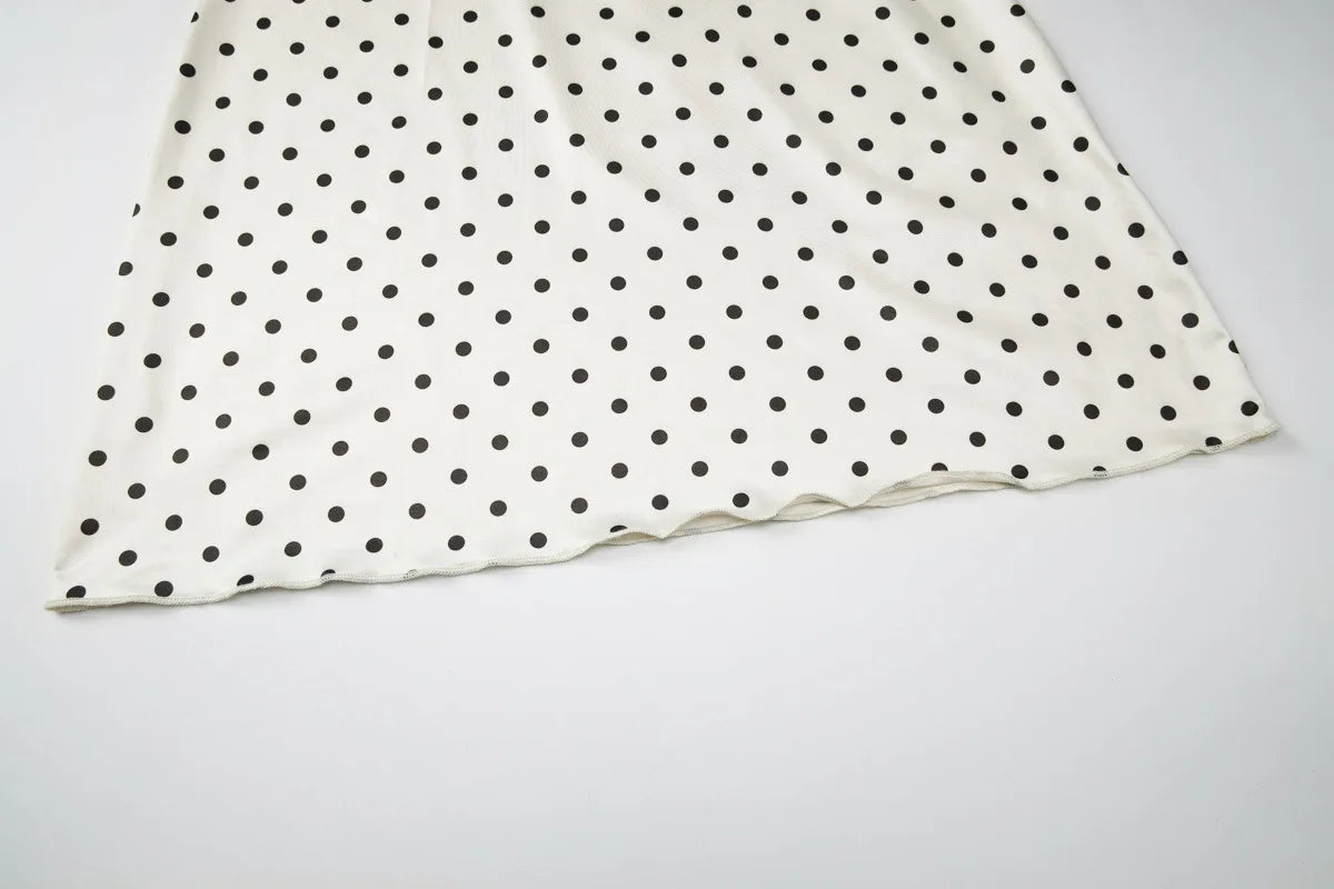 A&A Lunessa Off Shoulder Polka Dot Mini A-Line Dress