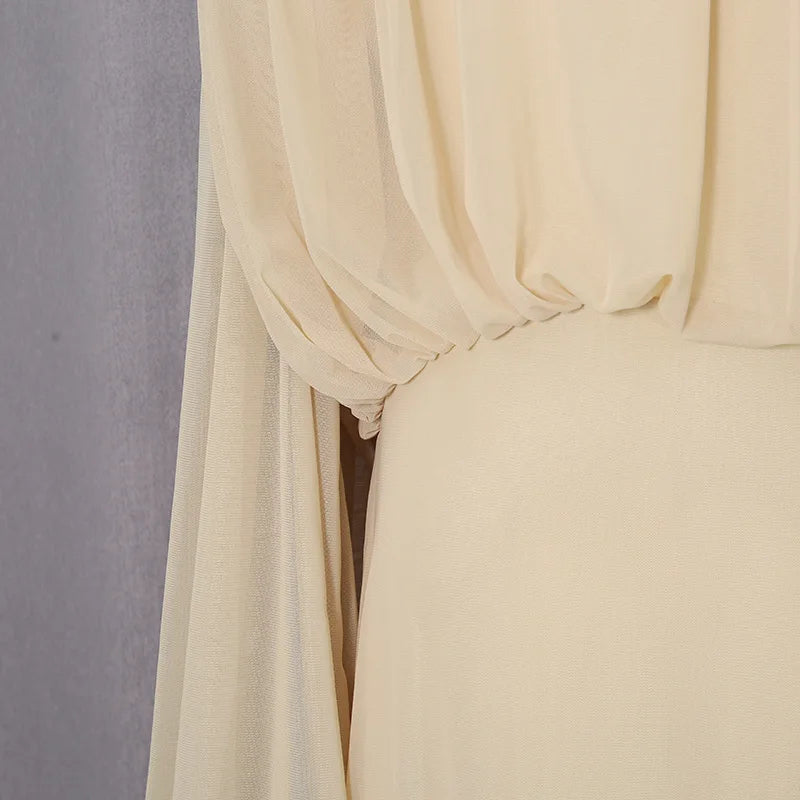 A&A Soleva Draped Sleeve Maxi Dress