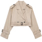 A&A Cropped Belted Trench Jacket