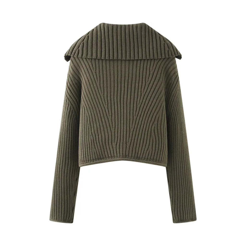 A&A Abena Collar Knitted Button Detail Cardigan