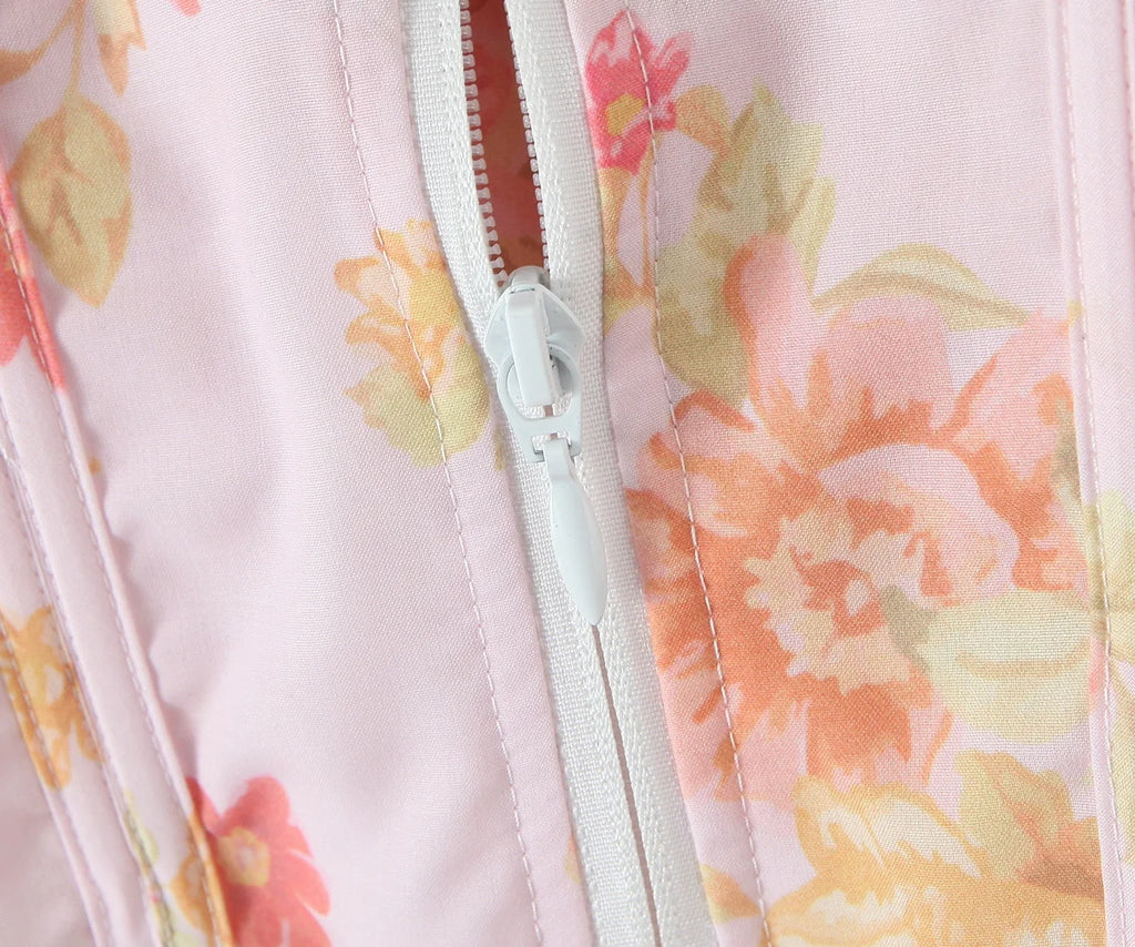 A&A Lucienne Floral Print Ruffle Hem Corset Top