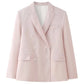 A&A Blush Two Piece Pants Double Breasted Blazer Set