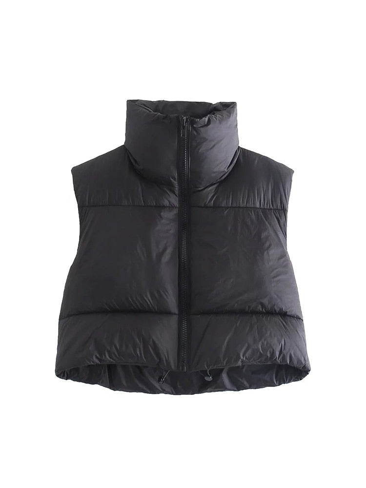A&A High Neck Padded Cropped Gilet