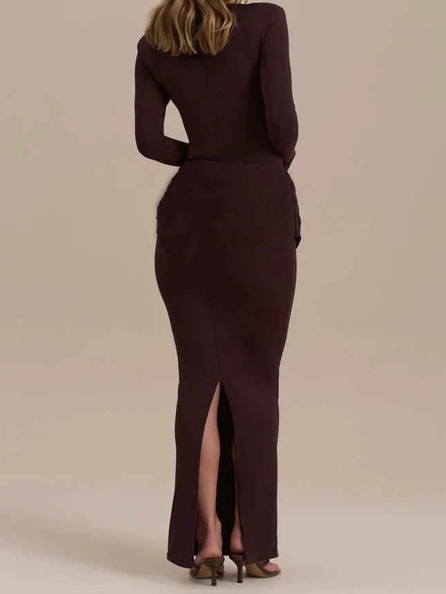 A&A Ruched Waist Sculpting Maxi Dress