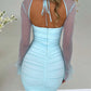 A&A Two Layer Mesh Full Sleeve Bodycon Mini Dress