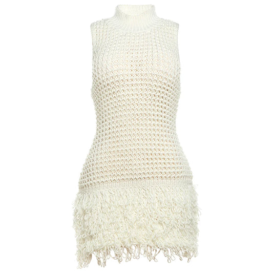 A&A Georgia Beach Crochet Tassel Hem Bodycon Dress