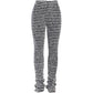 A&A Fluffy Zebra Knitted Flare Pants