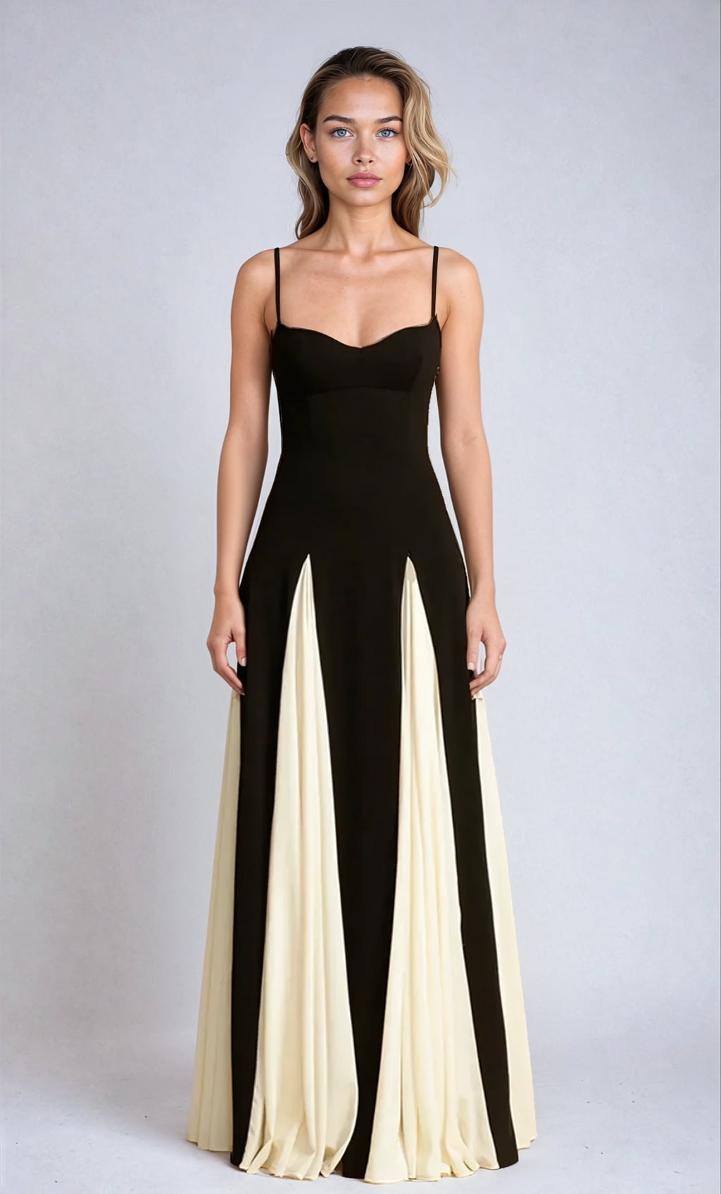 A&A Spaghetti Strap Monochrome Maxi Dress