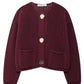 A&A Claret Knitted Button Down Cardigan