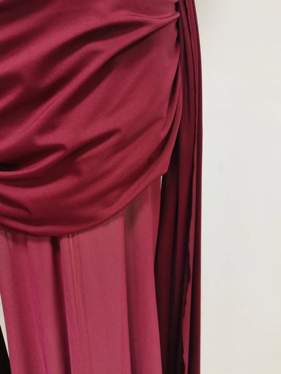 A&A Niva Draped One Shoulder Maxi Dress