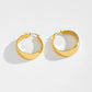 A&A Stainless Steel Gold Plated Wide Hoop Earrings