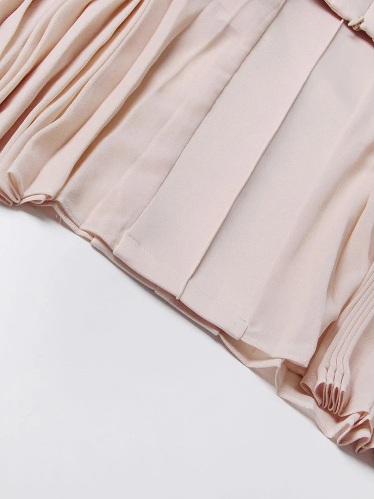 A&A Lunelle Seam Detail Pleated Midi Dress