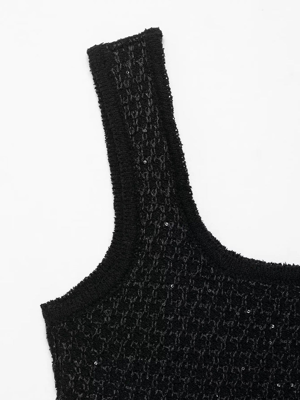 A&A Encun Cropped Glitter Knit Tank Top