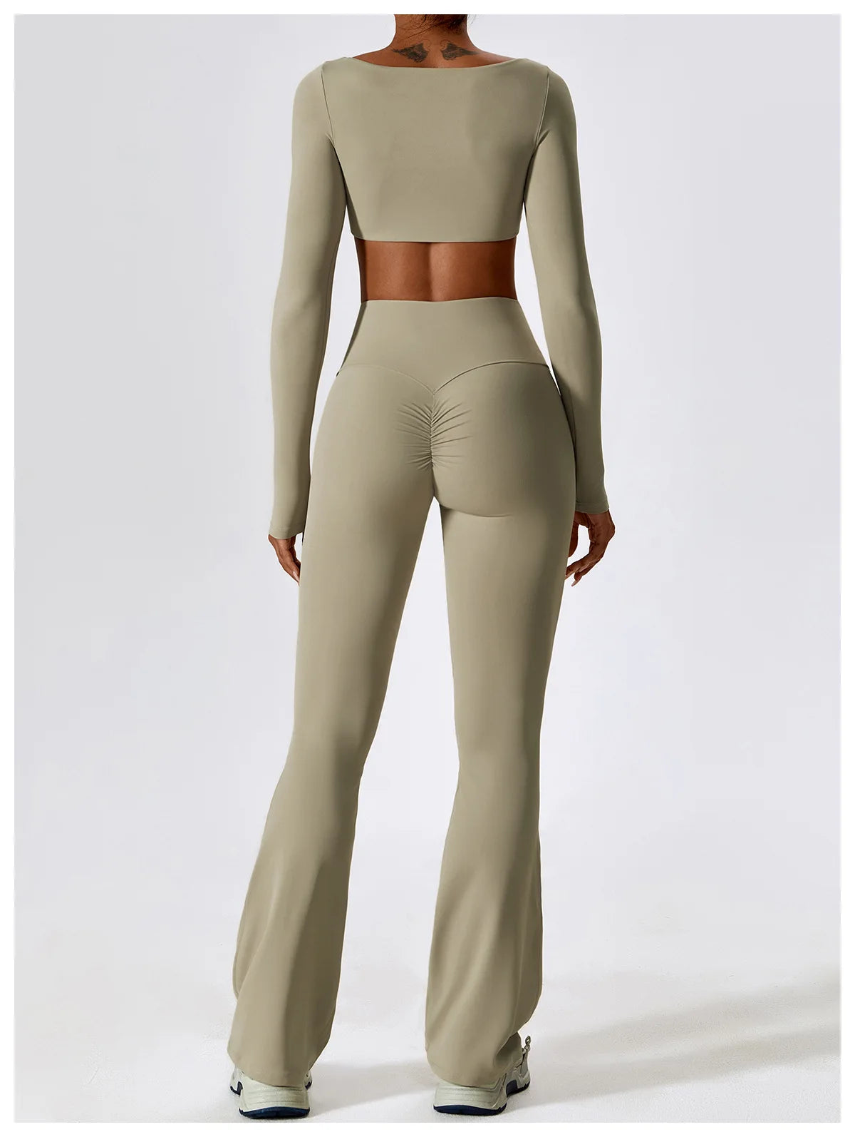 A&A Flexi Flare Scrunch Leggings & Long Sleeve Crop Top Set