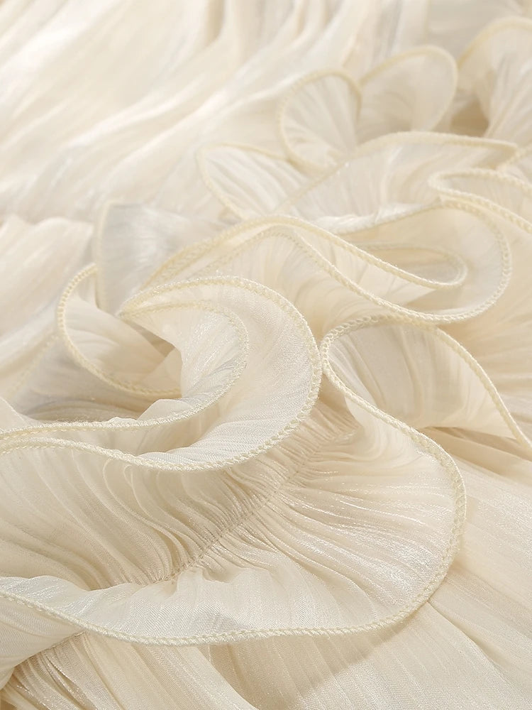 A&A Virella Sweetheart Ruched Chiffon Midaxi Dress