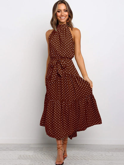 A&A Summer Polka Dot Halter Dress