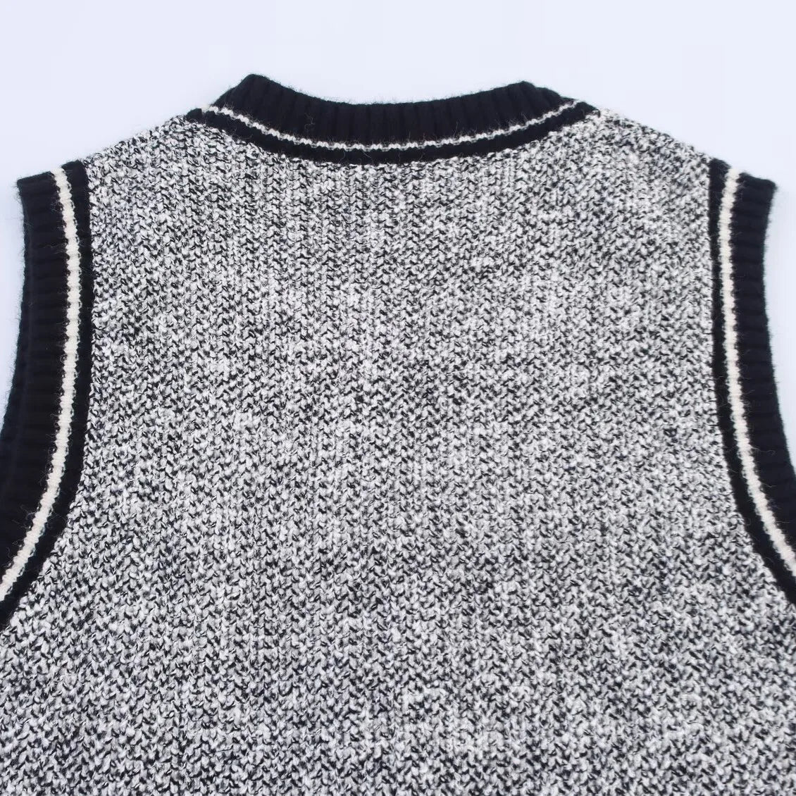 A&A Monochrome Preppy Knit Sweater Vest