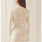 A&A Asymmetric Cut Out Long Sleeve Knitted Mini BodyconDress