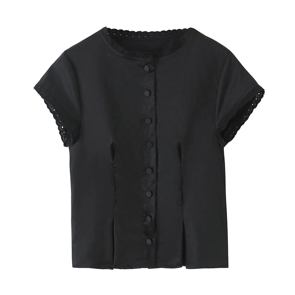 A&A Elarine Shirt Top & A-Line Mini Skirt Set