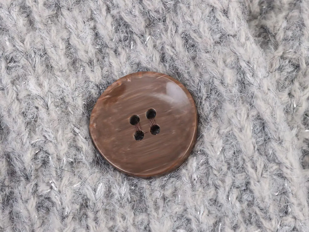 A&A Chunky Double Breasted Wool Blend Gray Cardigan