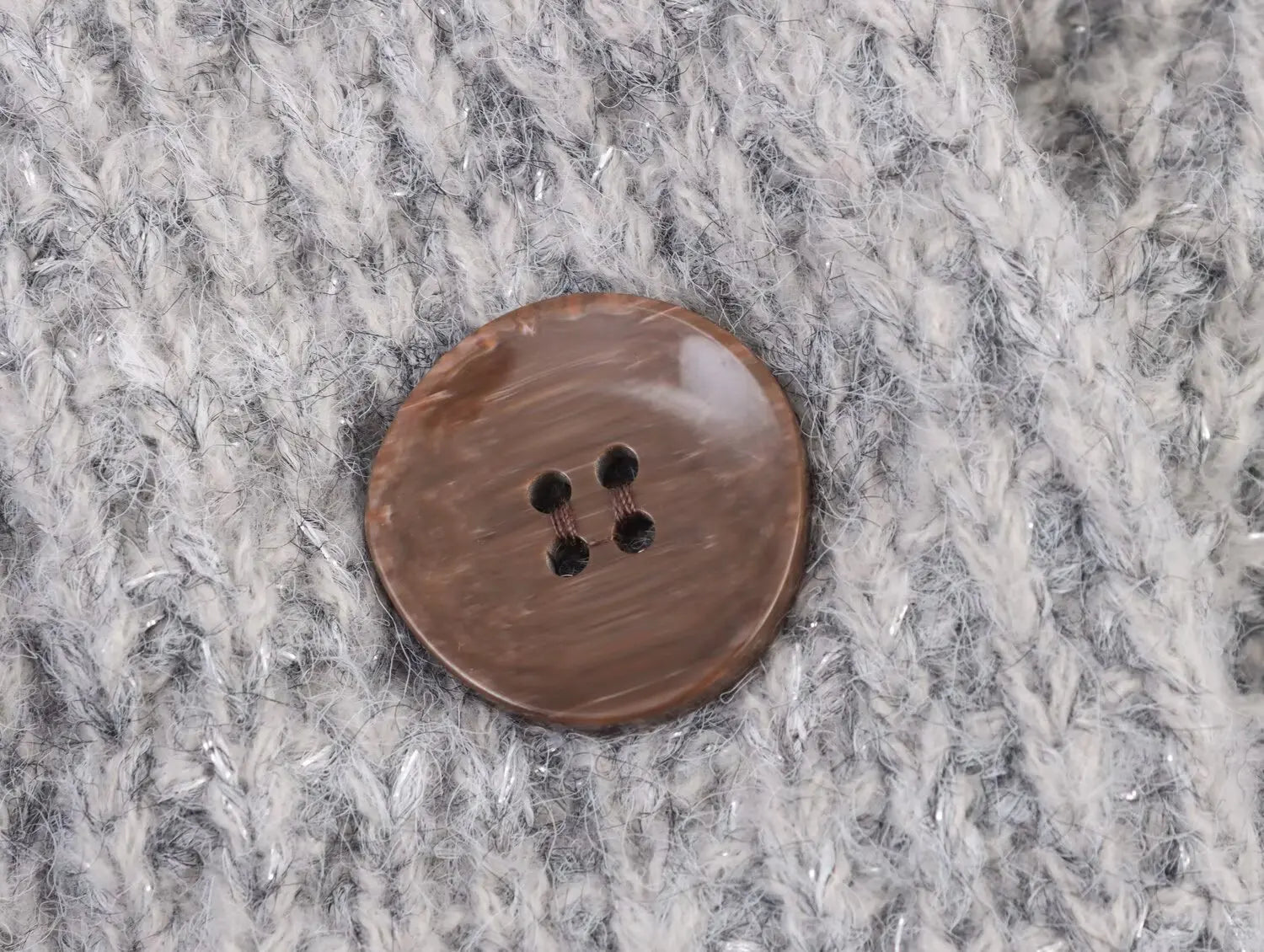 A&A Chunky Double Breasted Wool Blend Gray Cardigan