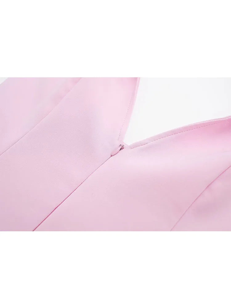 A&A Chic Spring Pink Halter Neck Skort Set