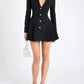 A&A V Neck Single-Breasted A-Line Blazer Dress