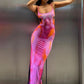 A&A Rave Babe Print Strap Maxi Dress