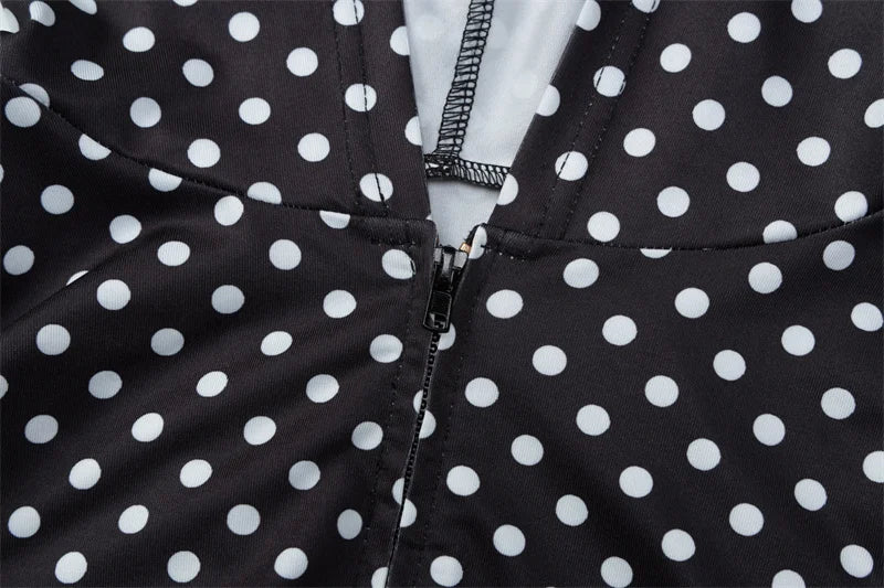 A&A Liluca Polka Dot Hooded Zip Up Top & Flare Pants Set