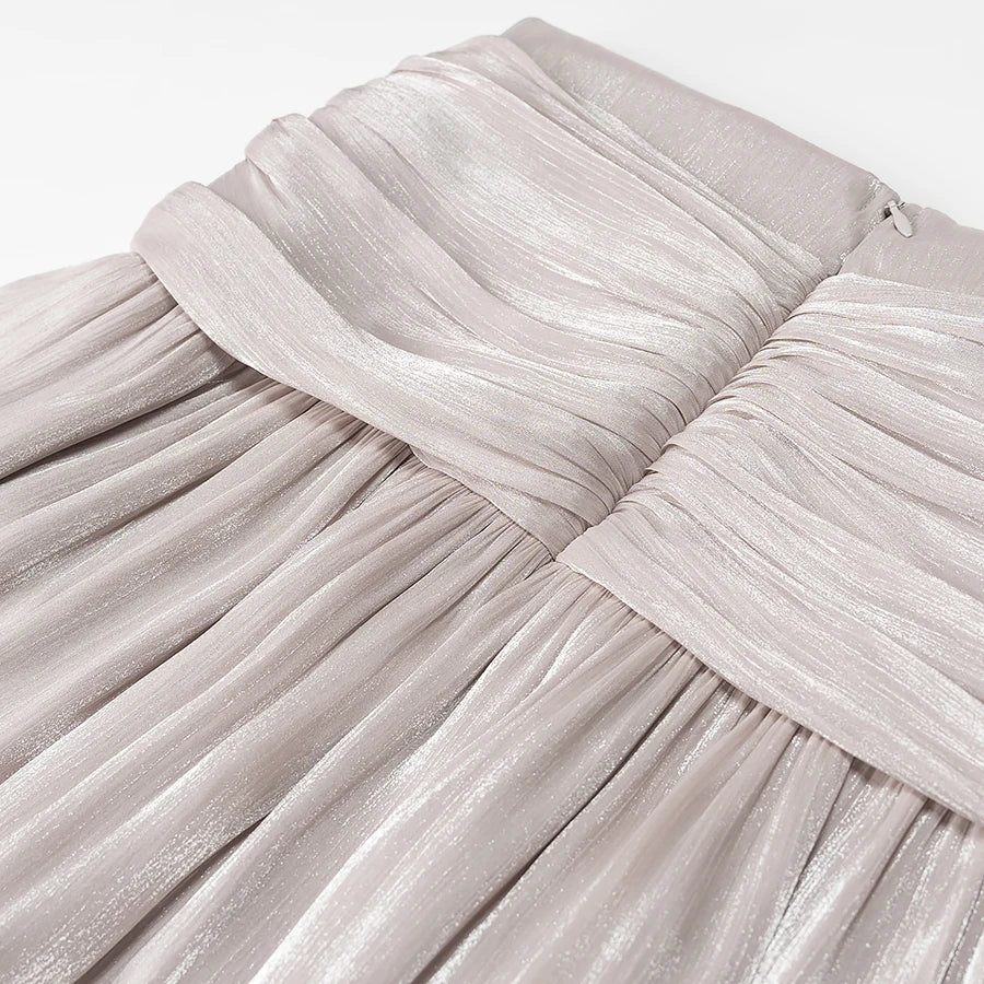 A&A Aurelise Bow Tie Blouse & Ruched Mini Skirt Set